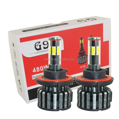 China Fit for car and truck CE 12v 24v G9 12000LM 6sides 6sides G9 COB high power h13 6000K led headlight bulbs for trucks for sale