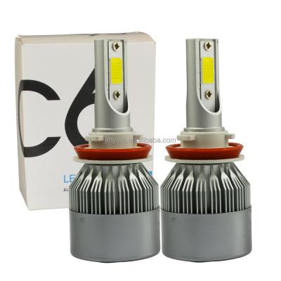 China Fit for car DC 12V 24V CE Rosh 6000k 7200LM 36W COB C6 car led headlight bulb H8 H9 H11 led headlight kits 6000k for sale