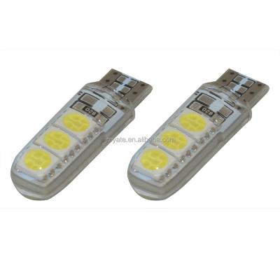 China Canbus 194 186 T10 6led 5050 Red White Yellow Green DC 12v W5W Car Led Wedge Interior Emergency Bulb T10 Led Car Lights for sale