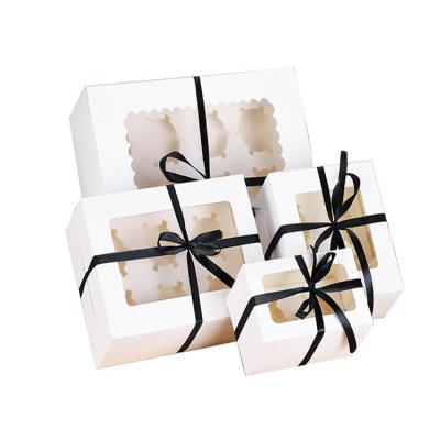 China Beautiful Recyclable Multiple Transparent Sash Window Filled With Cheap Cake Packaging Boxes for sale