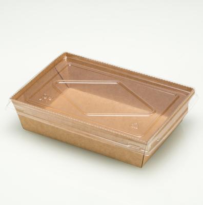 China Disposable Rectangular Freshness Preservation Lunch Box Kraft Single Grid Box for sale