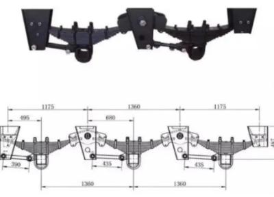 Chine Double Axle Trailer Suspension Blue tandem 150mm types de 785 kilogrammes 1360 millimètres à vendre