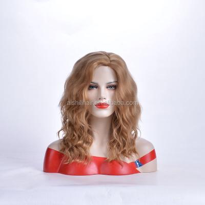 China Synthetic Gold Wave Hair Gold Color Afro Water Wave Lolita Wigs Hair Wigs For Women for sale