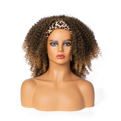 China Aishilihair Kinky Curly Headband Wigs For Black Woman Curly Headband Synthetic Wig Hairband Wig for sale