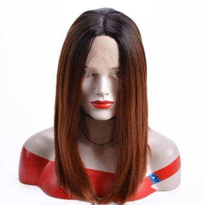 China Silky Straight Wave Aishili Wholesale Straight Wigs Heat Resistant Synthetic Ombre 360 ​​Lace Front Wigs For Black Women for sale