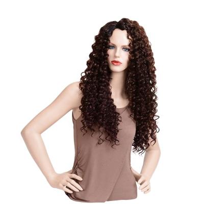 China Afro Wave Aishili Kinky Curly Long Natural Wave Brown Deep Wave Hair For Women Hd Lace Front Wigs for sale