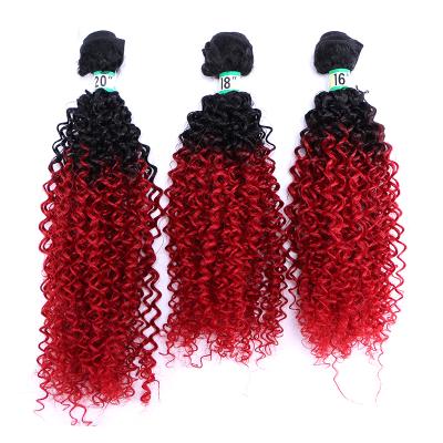 China Jerry Curl AiShiLi Hair Factory Wholesale Two Tone Jerry Curly Crochet Braid Heat Sythnetic Hair Extension Wig for sale