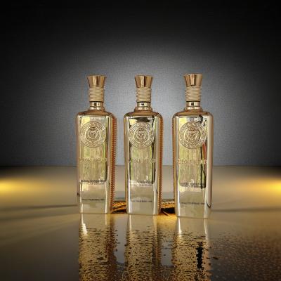 China Het galvaniseren verfraaide de In reliëf gemaakte 750ml-fles van de premiewhisky Te koop