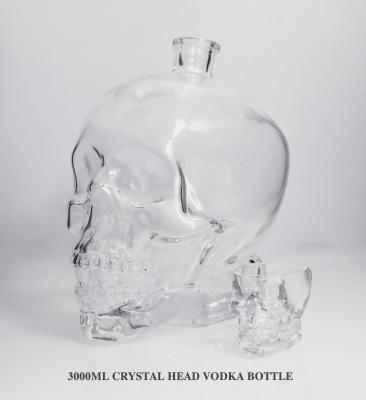 중국 3000ml Cystal Head Vodka Glass Bottle / 슈퍼 플린트 유리 재료 판매용
