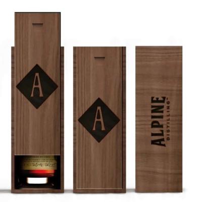 China Van de de Alcoholische drank Verpakkende Doos van de luxe de Houten Doos Laser Logo Whiskey Packaging Boxes Te koop