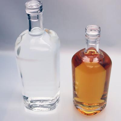 China Heavy Base Flint Clear Glass Liquor Bottles 375ml 1000ml Extra White for sale