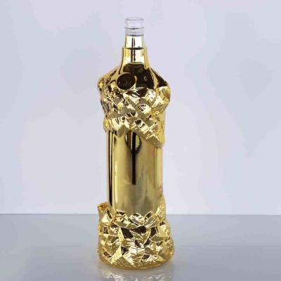 China Van de Luxegeesten van de wodkabourbon de Fles Uniek Gouden Flint Wine Bottle Te koop