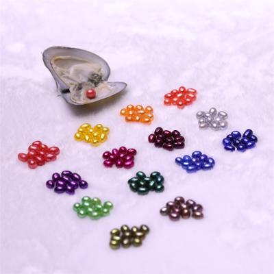 China Rice Freshwater Shape Mix 14 Colors Grade 7-8mm Grade AAA+ Natural Freshwater Pearl, Rice Pearl Oyster With Pearl Beads for sale