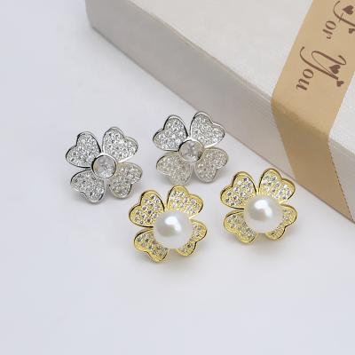 China CLASSIC 1436E 6-7mm Real Natural Freshwater Pearl with 925 Sterling Silver with Gold Plated Earring Merry Christmas for sale