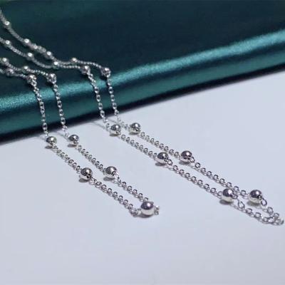 China CLASSIC 36N 45cm About 18inches Length 925 Sterling Silver Silver Chain With Gold Plated Necklace for sale