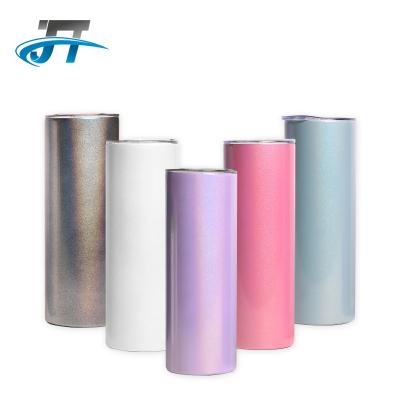 China JUTE Blanks 20oz Sublimation Tumbler Sublimation White Lean Straight Tumbler JUTE Stainless Steel Double Wall Viable With Lid for sale