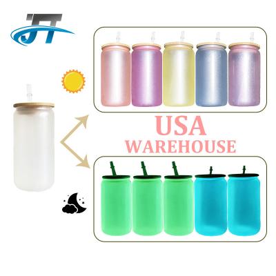 China 2022 viable HOT SALE wholesale 16oz frosted color cold sublimation sublimation tumbler rainbow empty glass tumbler for sale