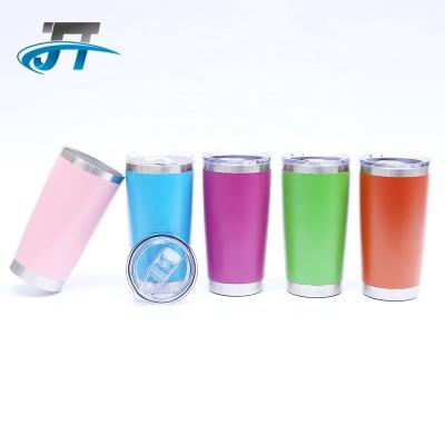 China Wholesale 20oz Double Wall 600ml 304 Stainless Steel Viable Color Powder Coating Regular Tumbler Car Travel Mugs for sale