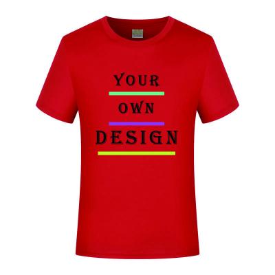 China Fashion Cheap Custom Logo T-shirt Men's 50% Cotton 50% Polyester Viable Wholesale Plain Tee Shirt White for sale