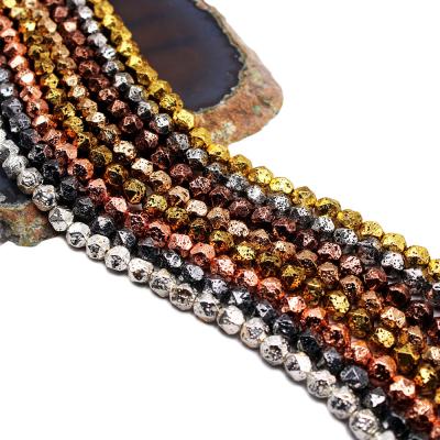 China Fashion Natural Handmade Colorful Plated Faceted Volcanic Stone for sale