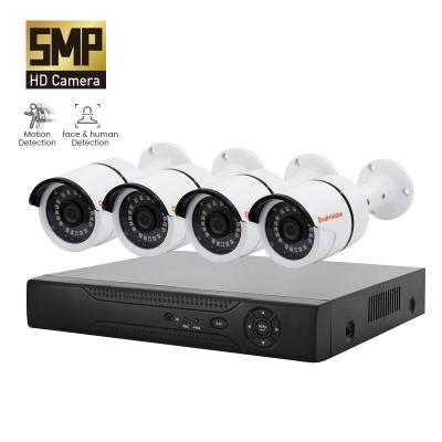 China Motion Detection 5MP HD 4 8 Channel Surveillance Security DVR Camera System Smart Face and Human Detection 4ch 8ch AHD CCTV dvr kit for sale