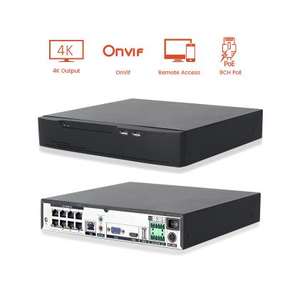 China Smart Search & 8MP Dual Playback Smart Stream 1 SATA Hard Disk VCR 8 Channel PoE nvr 4K IP 4ch 8ch IP nvr 8ch for sale