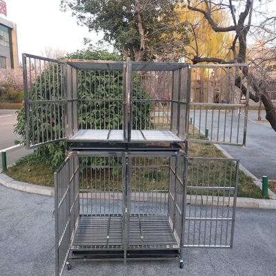 China Large and small dog cage breathable double-layer stainless steel combination dog cage factory direct sales for sale