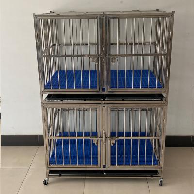 China Lize Breathable Double-Layer Combination Cage Pet Shop Folding Dog Cage For Large, Medium And Small Dogs for sale