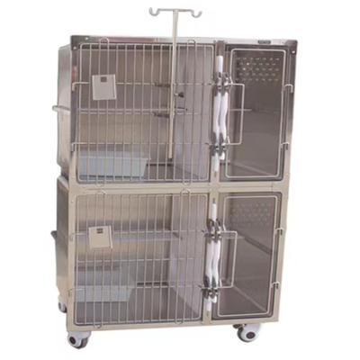 China Breathable High Grade Stainless Steel Cat Infusion Cage Adoptive Cages are clean and hygienic for sale