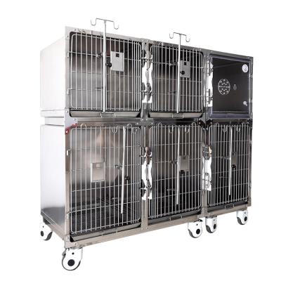 China Manufacturer Production 304 Stainless Steel Pet Hospital Cage Viable Multifunctional Compound Dog Cage for sale