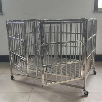 China Durable Warm Single Layer Double Door Stainless Steel Outdoor Dog Kennel, Folding Pet Cage for sale