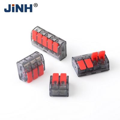 China Plug In Cable Wire Connectors Fast Compact Red 2 Pin Lever Wire Connection Home Push In Terminal Block Wiring Fast Connector for sale