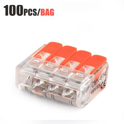 China Electric Power PA66 CMK61 Plug In Female 4pin Connector Quick Terminal Block Nylon Plastic Push Fit Universal Splice Connector Lever Quick Connector for sale