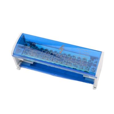 China Hot Selling High Quality JH8215 Power With Two Rail Din Box Metal Bar Connector Copper Box Bar Terminals for sale