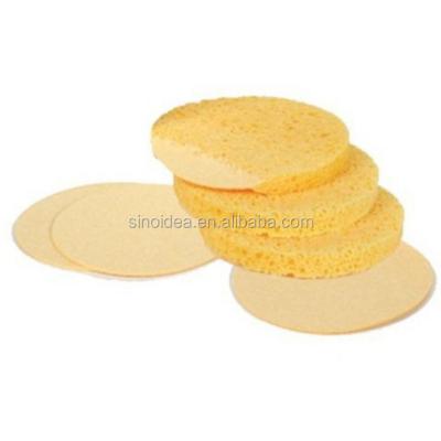 China Viable Natural Compressed Facial Cellulose Sponge Pad, Round Or Rectangular Shape for sale