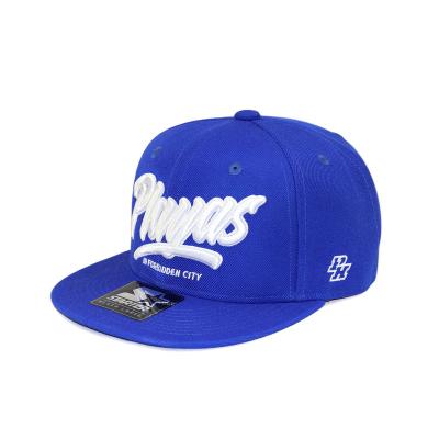 China 6 Panel Custom Blue JOINT Summer Hats Cotton Snapback Hats For Men's Flat Brim for sale