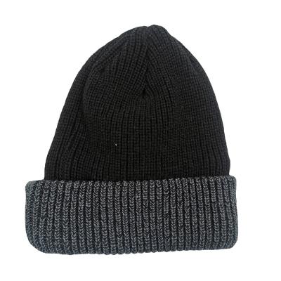 China JOINT Plain 100% Custom Acrylic Winter Hat Distressed Black Beanie Manufacturers for sale