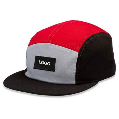 China JOINT Custom Unstructured Logo Label 5 Panel Camp Hat 100%Cotton Snapback Dad Hats Five Panel Hat for sale