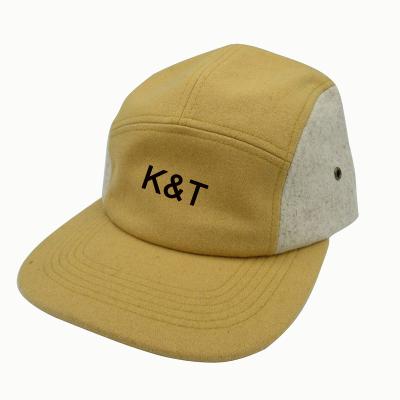 China COMMON custom sports outdoor hats unisex hats for man and women wool 5 panel camp hats unstructured hats wholesale for sale