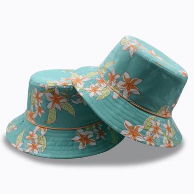 China Custom Bucket Hats Floral Print Distressed Reversible Golf Wide Brim Bucket Hat Men Women for sale