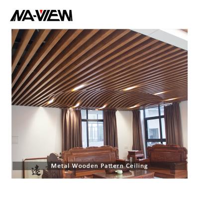 China Artistic High Quality Linear Metal Grain Aluminum Decorative Wood Ceiling Beams for sale