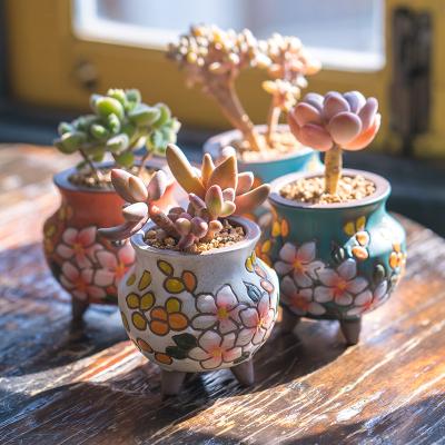 China Small Mini Cute Korean Bulk Cheap Gold Minimalist OEM Ceramic Succulent Pot Flower Factory Wholesale Succulent Planter Flower Pot for sale