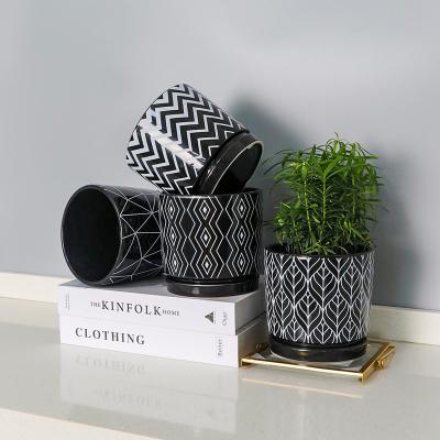 China OEM Contemporary Ceramic Pot For Plant Set Christmas Artificial Flower Pot For Home Decoration Indoor New Plant Pot for sale