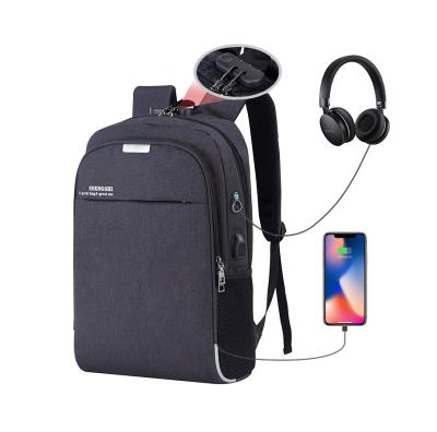 China With New Fashion USB Polyester Business Waterproof Anti Theft Large Capacity Travel Computer Backpack With USB Charging for sale