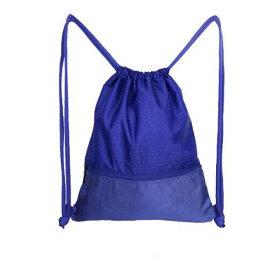 China Polyester Waterproof Blue Drawstring Beach Outdoor Leisure Sports Backpack for sale