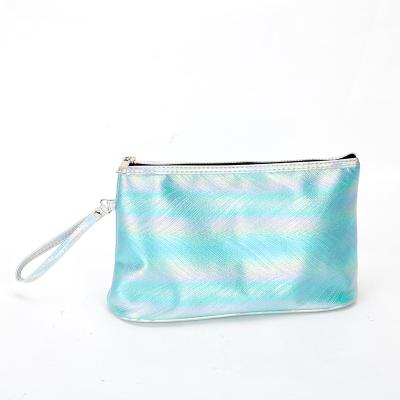 China 2022 New Fashion Holographic Laser PU Leather Raincoats Hand-carry Cosmetic Bag Travel Travel Storage Bag for Women and Men for sale