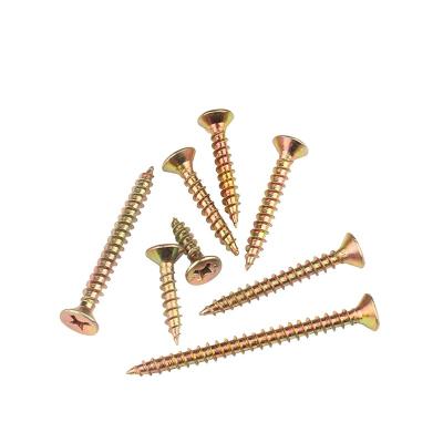 China Zinc Yellow Flat Drive Double Torx Countersunk Head Screw Chipboard Wood Screws for sale