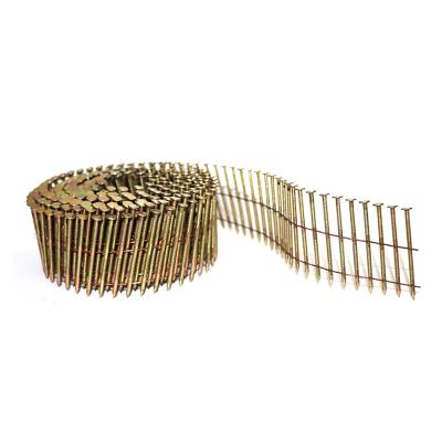 China Flat 15 degree/16 degree wire welded coil nails for sale