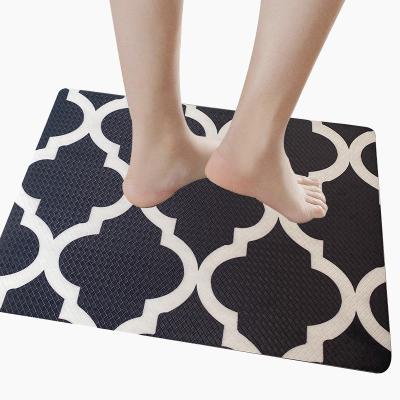 China Washable Non-slip Print Cover Anti-Fatigue Mat PVC Floor Kitchen Bathroom Comfortable Kitchen Mat Can Be Cut To Any Size for sale