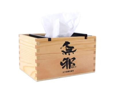 China Transitional Fashion Hamde Made Wooden Tissue Box Facial Tissue Box Restaurant Bar Home Car Napkin Holder for sale